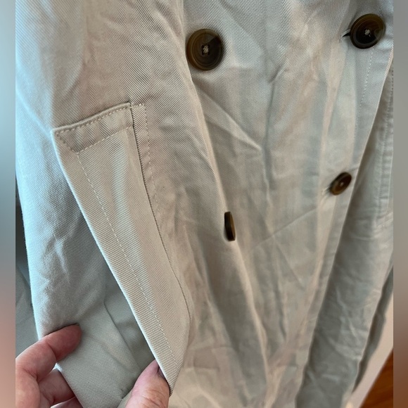 Everlane The Drape Trench Coat Jacket Sandstone Lightweight NWT - Picture 12 of 16
